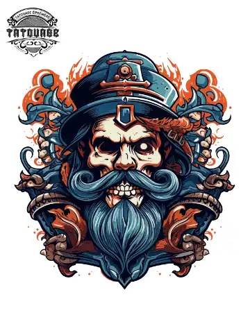 Tatouage éphémère épaule old school