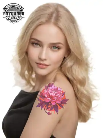 tatouage ephemere epaule pivoine photo Tatouage éphémère épaule pivoine