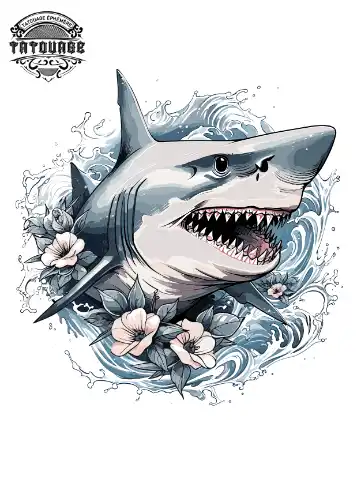 tatouage ephemere epaule requin Tatouage éphémère épaule requin
