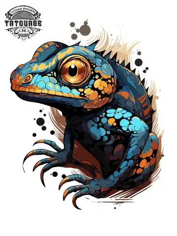 tatouage ephemere epaule salamandre Tatouage éphémère épaule salamandre