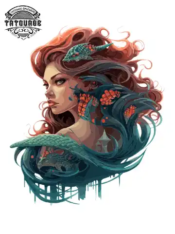 tatouage ephemere epaule sirene Tatouage éphémère épaule sirène