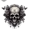 Tatouage éphémère épaule tête de mort