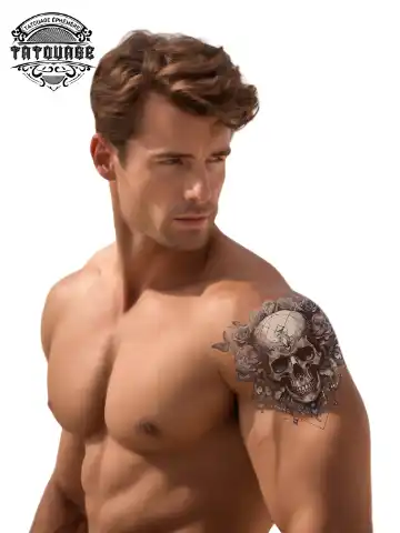 tatouage ephemere epaule tete de mort photo Tatouage éphémère épaule tête de mort