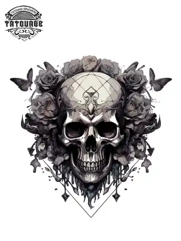Tatouage éphémère épaule tête de mort