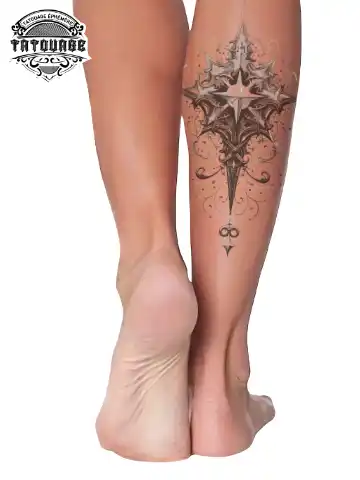 Tatouage éphémère étoile mollet
