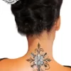 tatouage ephemere flocon de neige nuque photo Tatouage éphémère flocon de neige nuque