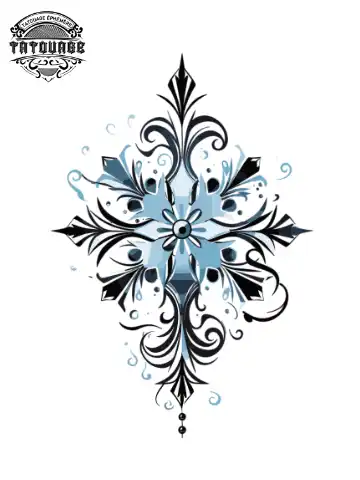 tatouage ephemere flocon de neige nuque Tatouage éphémère flocon de neige nuque