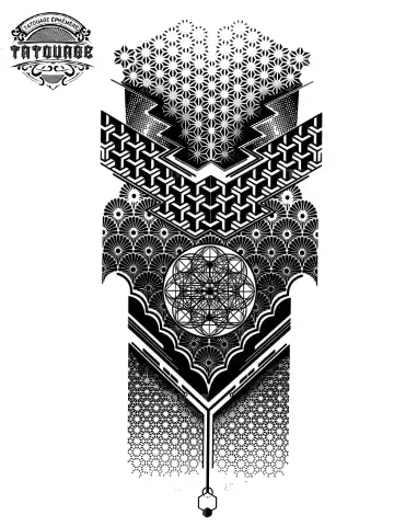 tatouage ephemere geometrique mollet homme Tatouage éphémère géométrique mollet homme