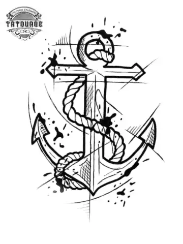 tatouage ephemere graphique ancre Tatouage éphémère graphique ancre