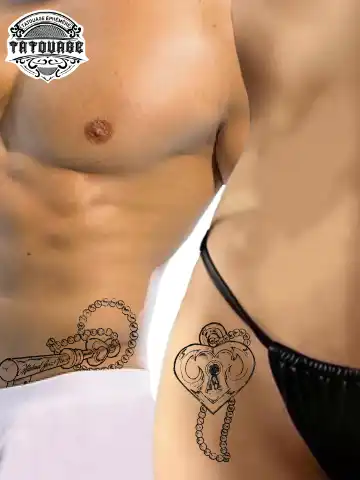 Tatouage éphémère hanche couple