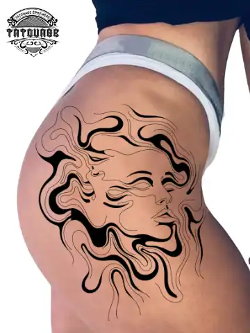 Tatouage éphémère hanche femme minimaliste
