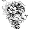 tatouage ephemere hanche lion Tatouage éphémère hanche lion