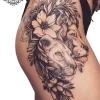 tatouage ephemere hanche lion photo Tatouage éphémère hanche lion