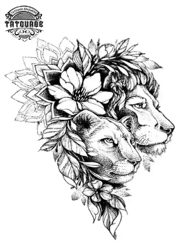 tatouage ephemere hanche lion Tatouage éphémère hanche lion