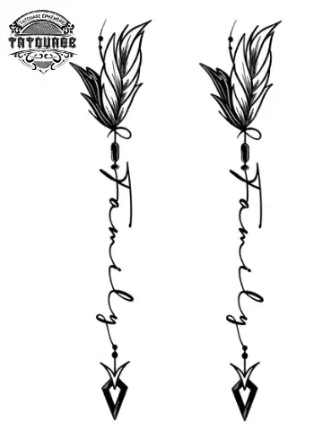 Tatouage éphémère hanche plume