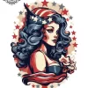 tatouage ephemere homme epaule pin up Tatouage éphémère homme épaule pin up