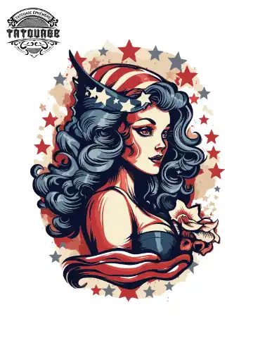 tatouage ephemere homme epaule pin up Tatouage éphémère homme épaule pin up
