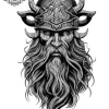Tatouage éphémère homme mollet viking