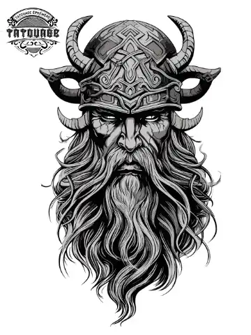 Tatouage éphémère homme mollet viking