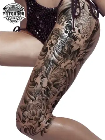 tatouage ephemere japonais hanche photo Tatouage éphémère japonais hanche
