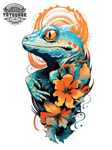 tatouage ephemere lezard mollet Tatouage éphémère lézard mollet