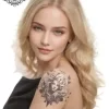 tatouage ephemere lion epaule femme photo Tatouage éphémère lion épaule femme
