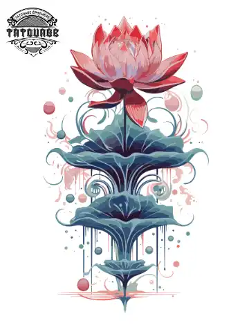 tatouage ephemere lotus mollet Tatouage éphémère lotus mollet