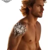 tatouage ephemere loup epaule homme photo Tatouage éphémère loup épaule homme