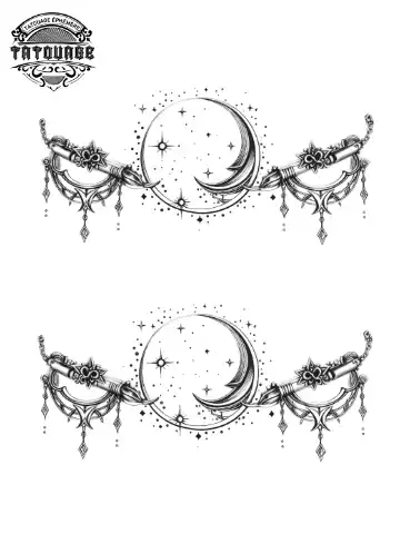 Tatouage éphémère lune cheville femme