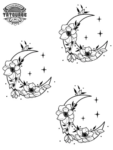 tatouage ephemere lune hanche Tatouage éphémère lune hanche