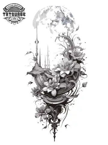 tatouage ephemere lune mollet Tatouage éphémère lune mollet