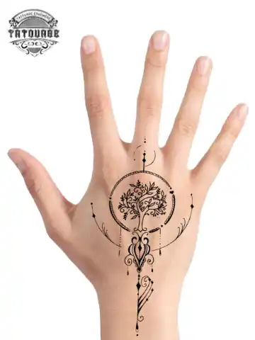 tatouage ephemere main arbre de vie photo Tatouage éphémère main arbre de vie