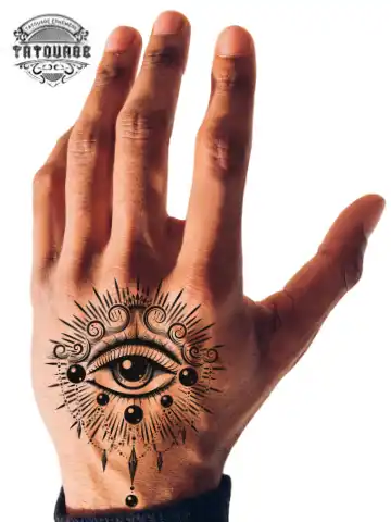 tatouage ephemere main avec un oeil photo Tatouage éphémère main avec un œil