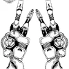 Tatouage éphémère main bio mécanique