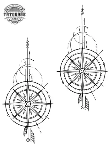 Tatouage éphémère main boussole