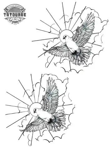 Tatouage éphémère main colombe