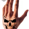Tatouage éphémère main crâne