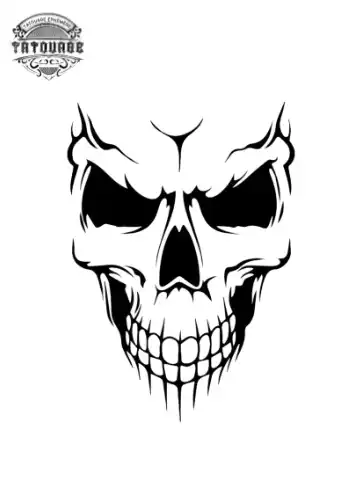 Tatouage éphémère main crâne