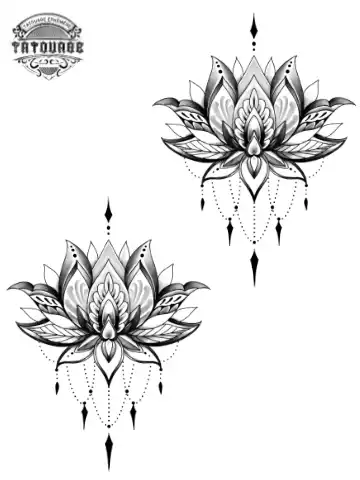Tatouage éphémère main fleur de lotus