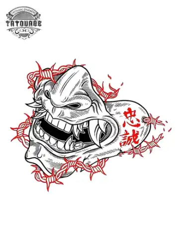 Tatouage éphémère main japonais