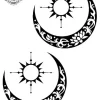 Tatouage éphémère main lune
