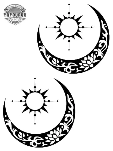 Tatouage éphémère main lune