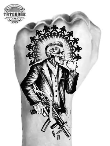 tatouage ephemere main mafia photo Tatouage éphémère main mafia