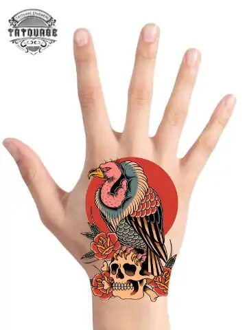 tatouage ephemere main oiseau photo Tatouage éphémère main oiseau