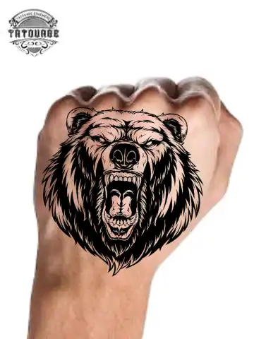 tatouage ephemere main ours photo Tatouage éphémère main ours