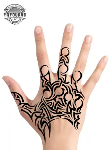 Tatouage éphémère main polynésien