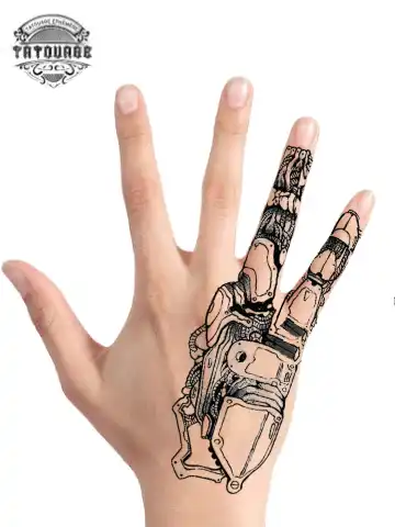 tatouage ephemere main robot photo Tatouage éphémère main robot