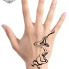 Tatouage éphémère main vague