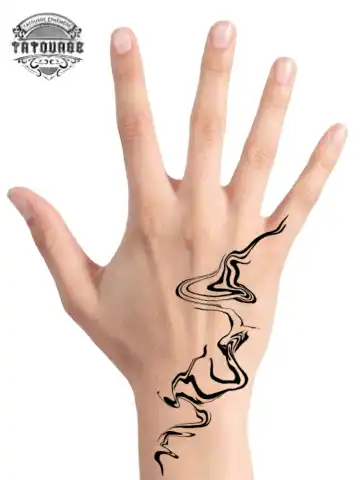 Tatouage éphémère main vague