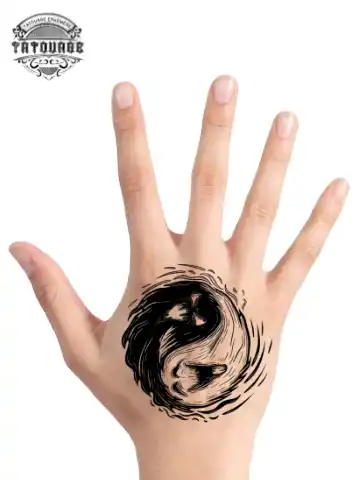 tatouage ephemere main ying yang photo Tatouage éphémère main ying yang